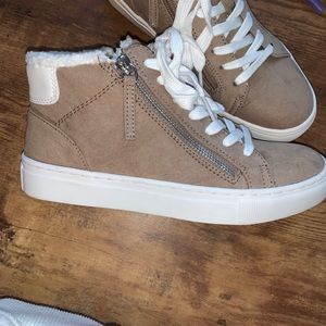 Sherpa lined high top sneakers